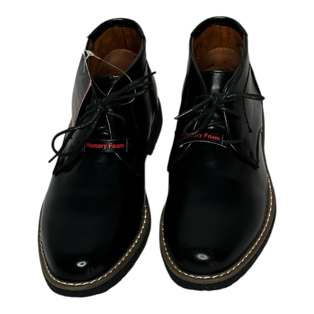 NWT Deer Stags Youth Zeus Black Lace-Up Memory Foam Dress Boots Size 2M